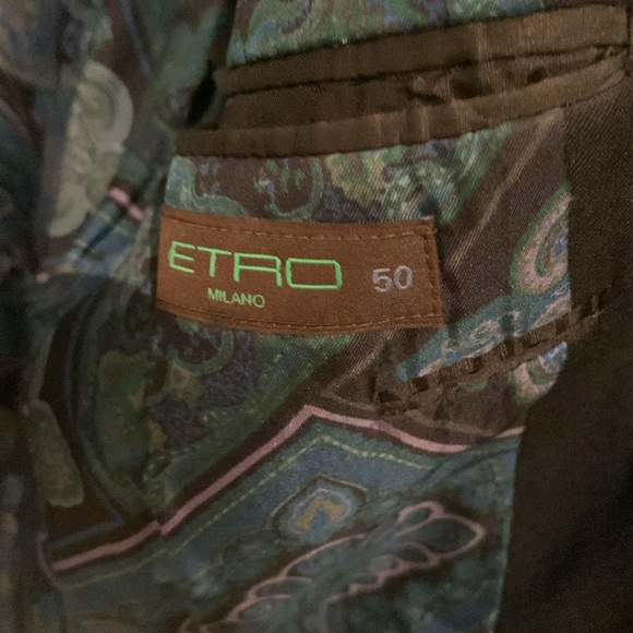Incredible Etro Designer Suit Jacket Blazer w/ purple floral inner lining SZ 50 - Picture 4 of 6